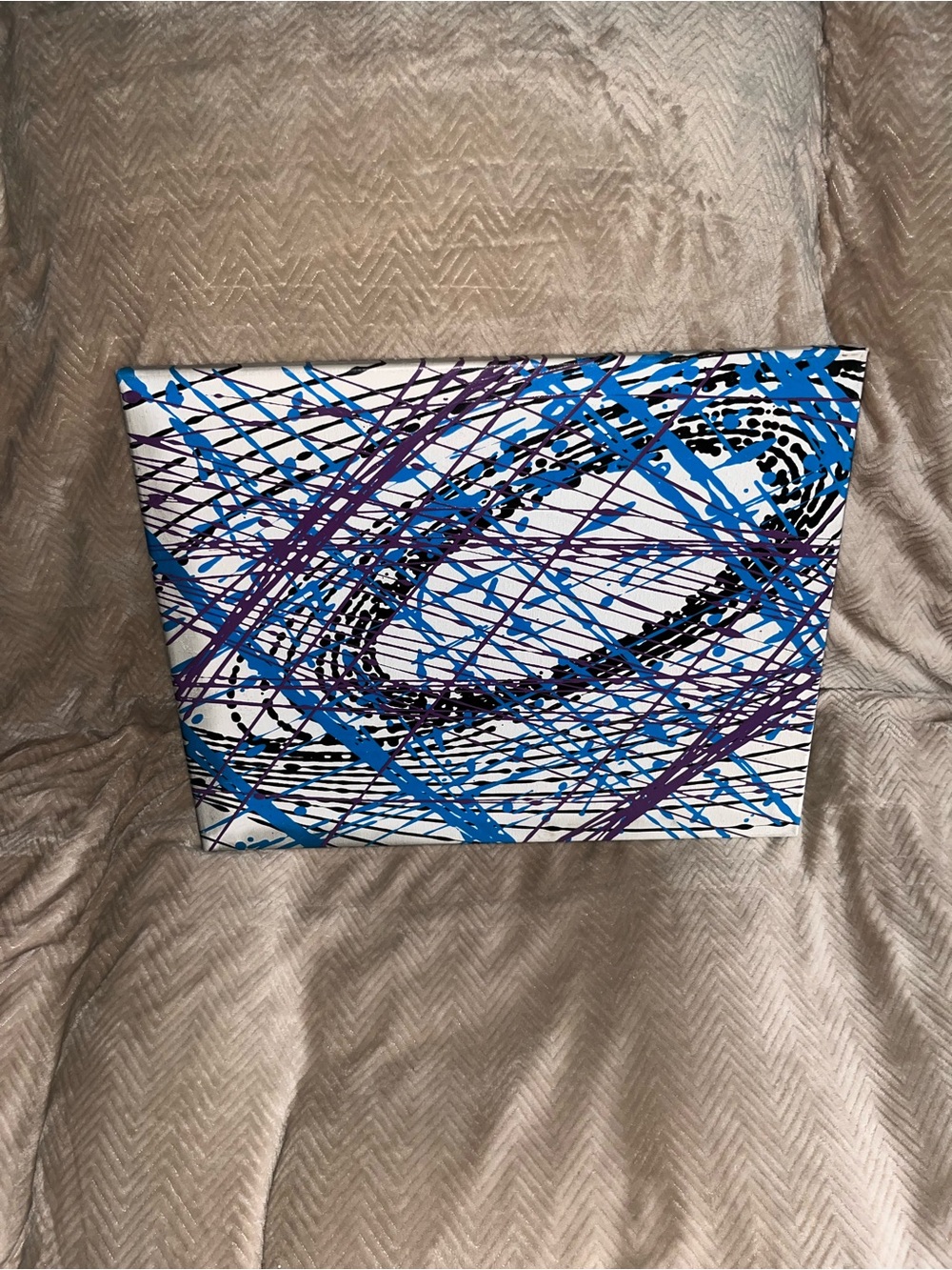Abstract Blue and Purple Drip Canvas Wall Art - DIY Homeade